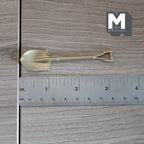 1:12 Scale Miniature Metal Short Garden Shovel with D Handle, 3-7/8 inch tall, DIY Dollhouse Supply (gold)