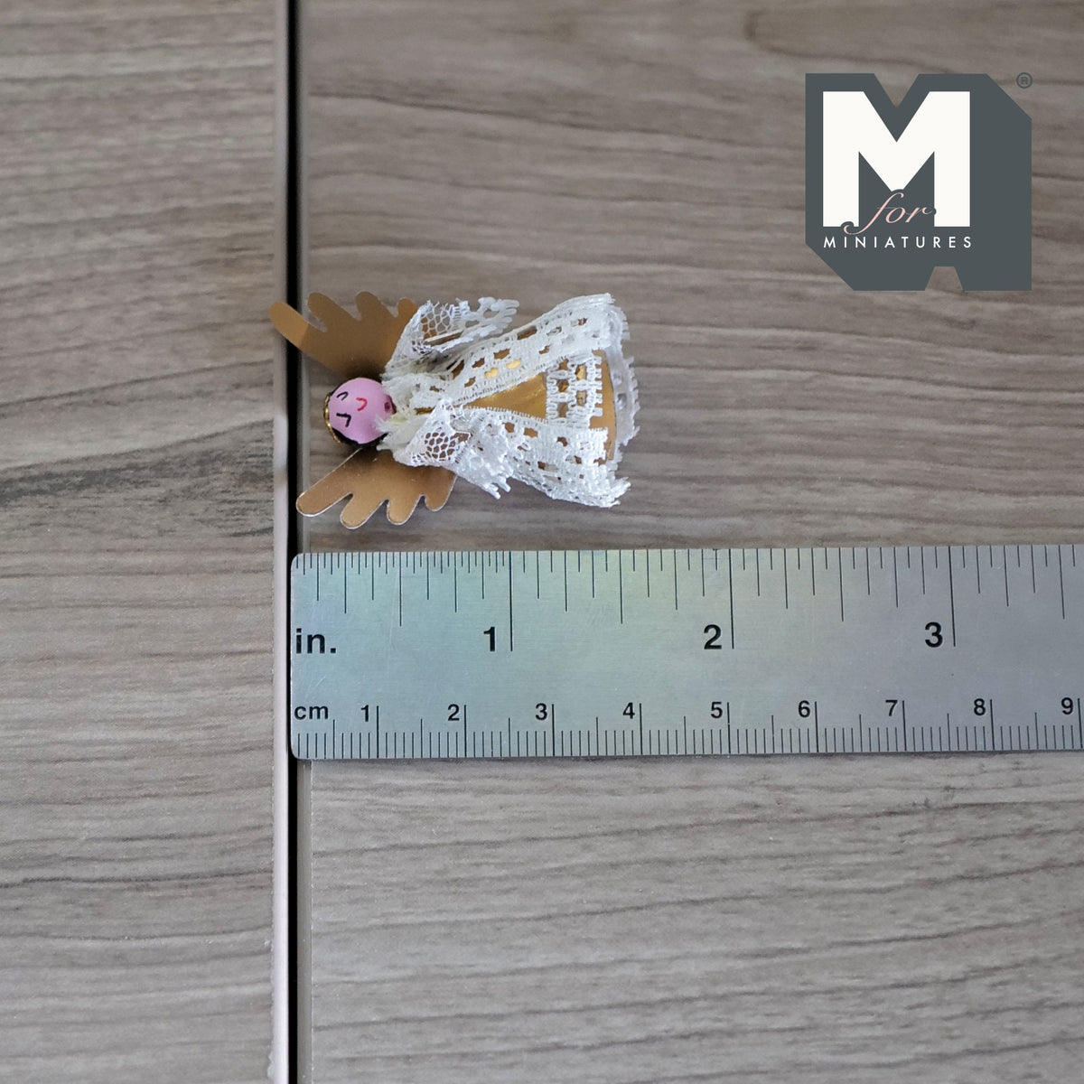 Dollhouse Supplies Christmas Tree Top Angel with Gold Wings 1:12 Scale Miniature Tree Topper - G052