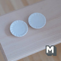 1:12 Scale Miniature Ceramic Plates Set of 2 , 15/16 inch (Dia.) - A040