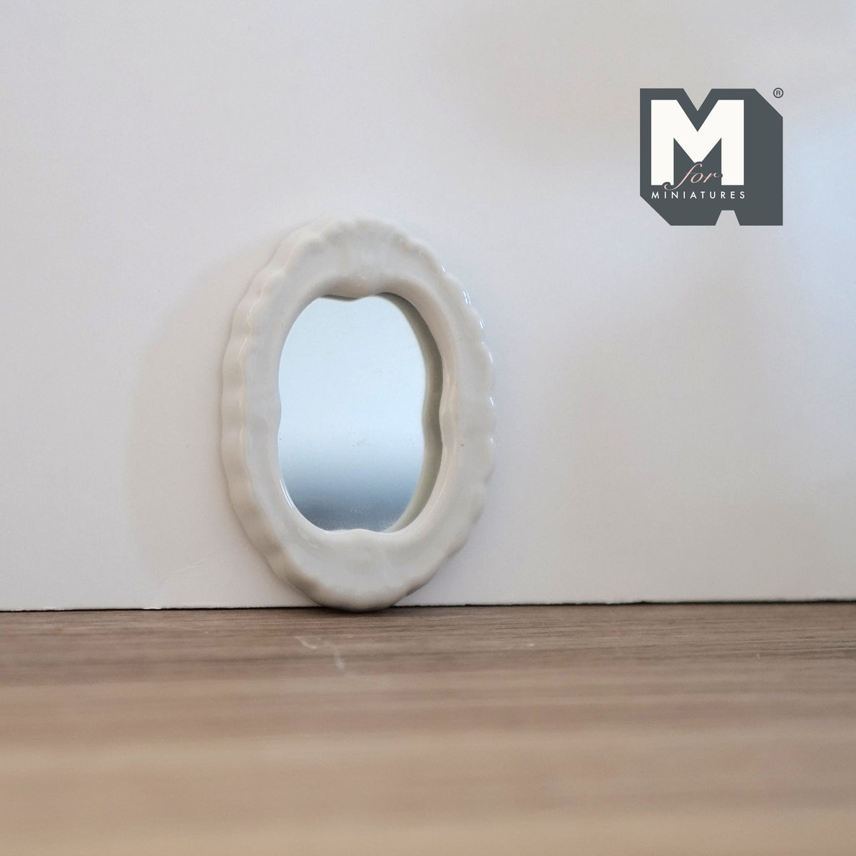 1:12 Scale Miniature Bathroom Set, Clawfoot Tub, Pedestal Sink, High Tank Toilet and Oval Mirror, Set of 4, DIY Dollhouse Supply