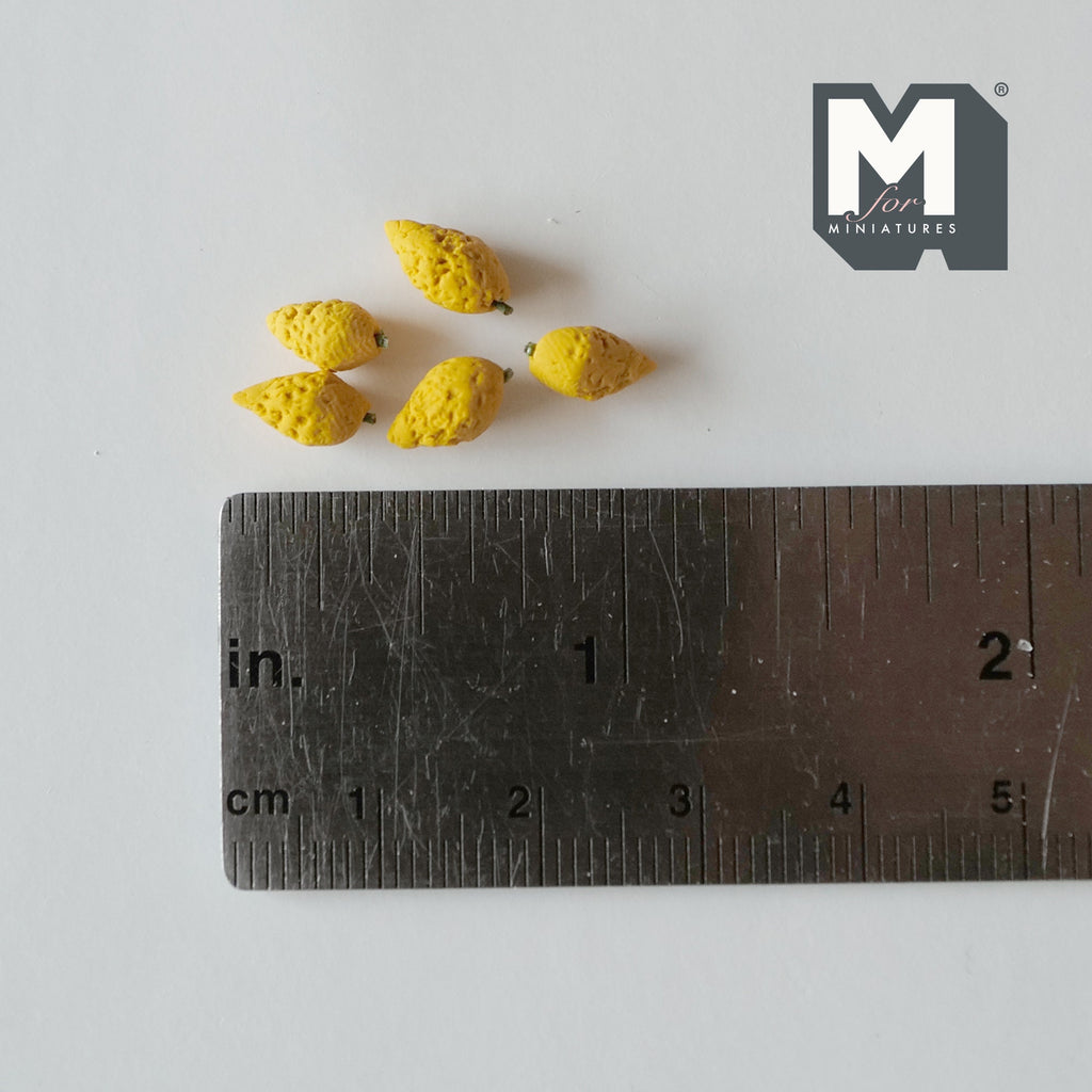 1:12 Scale Miniature Rotten Mangoes, Set of 5, 5/16 inch long, DIY Dollhouse Supply