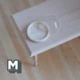 1:12 Dollhouse Supplies miniature 2 piece wood serving tray with glass cover dome set of 2 (small) - A093
