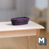 Dollhouse Rope Basket 1:12 Scale Miniature Bakery Basket (purple) (plastic) - D061