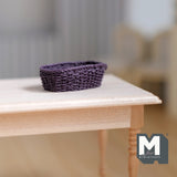 Dollhouse Supplies Rope Basket 1:12 Scale Miniature Bakery Basket (purple)  - D061