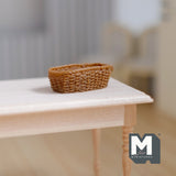 Dollhouse Supplies Rope Basket 1:12 Scale Miniature Bakery Basket (brown)  - D063