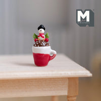 Miniature Snowman Hot Beverage Candy Drink 1:12 Scale Dollhouse (non-drinkable) - G071