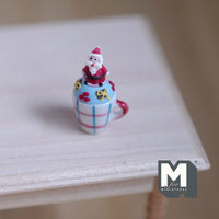 Miniature Christmas Hot Beverage 1:12 Scale Dollhouse Candy Drink with Cream Foam (non-drinkable) - E095