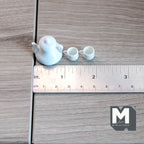 1:12 Scale Miniature Porcelain Teapot with 2 Cups, Set of 3, 1 inch tall, DIY Dollhouse Supply (white)