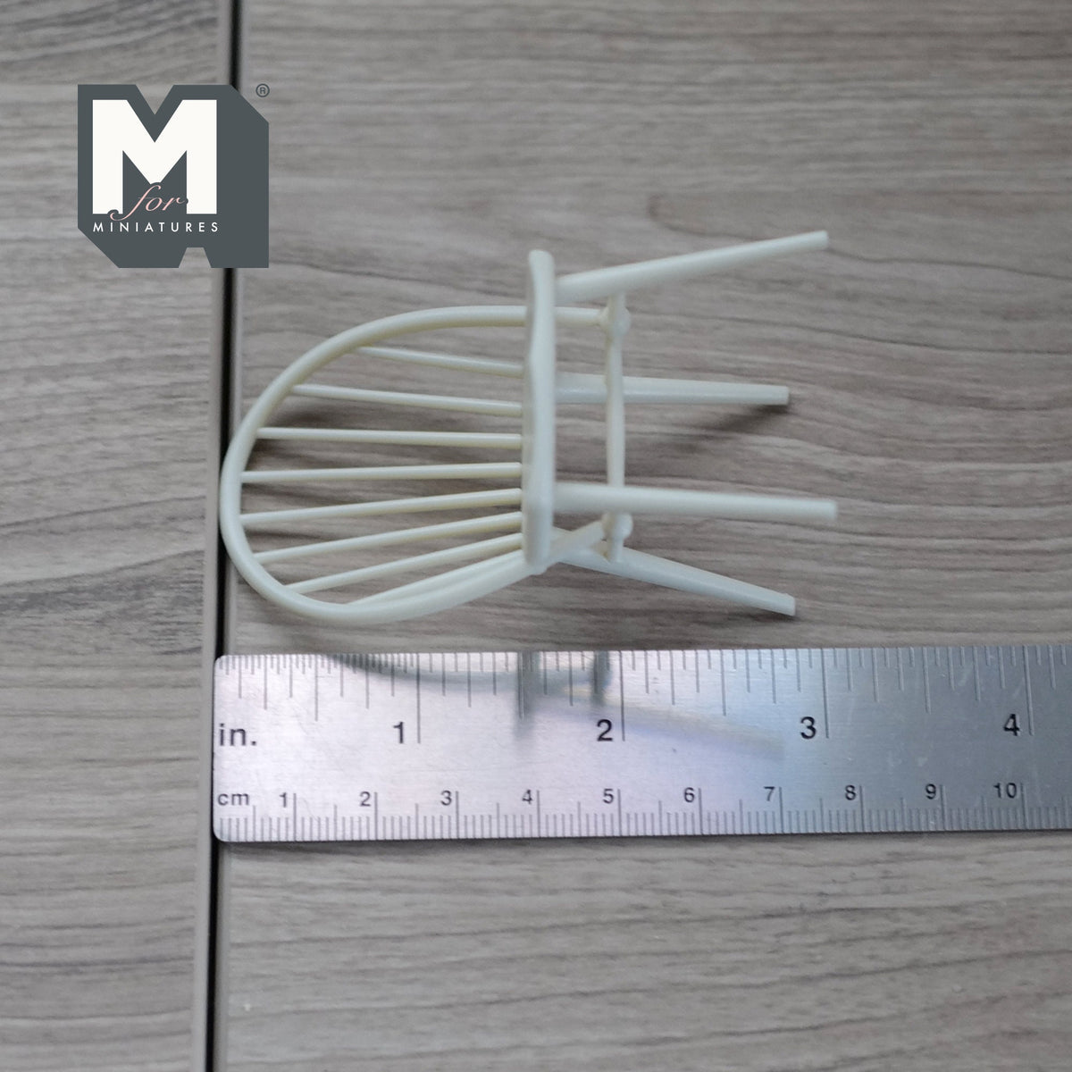 1:12 Scale Miniature Bow Back Spindle Chair, 2-7/8 inch tall, DIY Dollhouse Supply (cream)