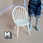 1:12 Scale Miniature Bow Back Spindle Chair, 2-7/8 inch tall, DIY Dollhouse Supply (cream)