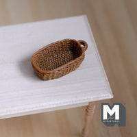 Dollhouse Rope Basket 1:12 Scale Miniature Bakery Basket (brown) (plastic) - D063