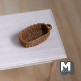 Dollhouse Supplies Rope Basket 1:12 Scale Miniature Bakery Basket (brown)  - D063