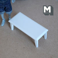 Dollhouse White Bench 1:12 Scale Miniature Furniture 3-3/4 inch long (wood)