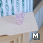 1:12 Scale Miniature Glass Vase with Flared Rim, 13/16 inch tall, DIY Dollhouse Supply (pink)