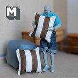 Dollhouse Supplies Cushions Miniature Sofa Pillows Set of 2 (beige and brown) - J004