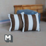 Dollhouse Cushions Miniature Sofa Pillows Set of 2 (beige and brown) - H050