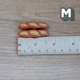 Dollhouse Supplies Baguette 1:12 Scale Miniature Long French Bread Loaf Set of 2 , 1-5/8 inch long (non-edible) - H021