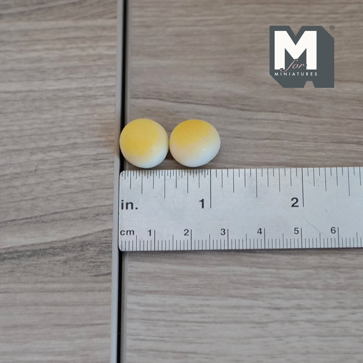 1:12 Scale Miniature Bread Buns, Set of 2, 9/16 inch dia., DIY Dollhouse Supply (cast resin)