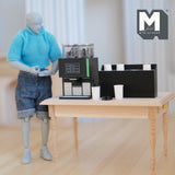 Dollhouse Coffee Maker Set with Cups 1:12 Scale Espresso Machine Coffeemaker Set (plastic) G002