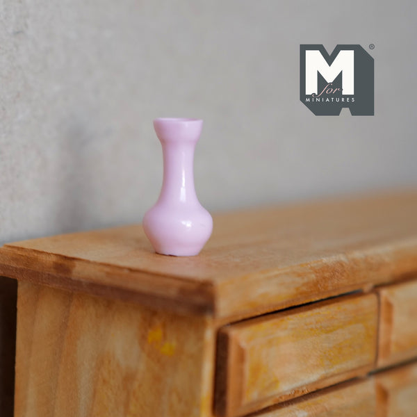 1:12 Dollhouse Miniature Plastic Vase - B064 13/16 inch dia. (pink) (cast resin) B064