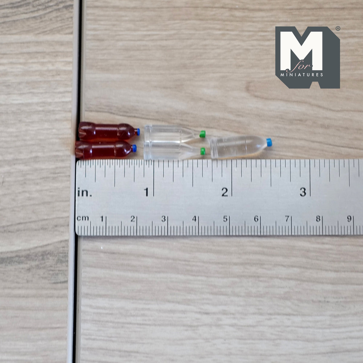 1:12 Scale Miniature Bottled Drinks, Set of 5, 13/16 inch tall, DIY Dollhouse Supply