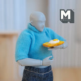 Miniature Sunny Side Up Egg on Toast 1:9 Scale Dollhouse Supplies Food (non-edible) - H021