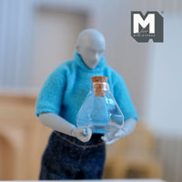 Miniature Glass Wine Decanter 1:12 Scale Dollhouse Carafe , Wine Pitcher , Wine Vessel Glass Vase Flask 1 inch tall (glass) - H041