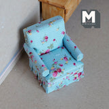 Dollhouse Sofa 1:12 Scale Miniature Furniture Fabric Chair