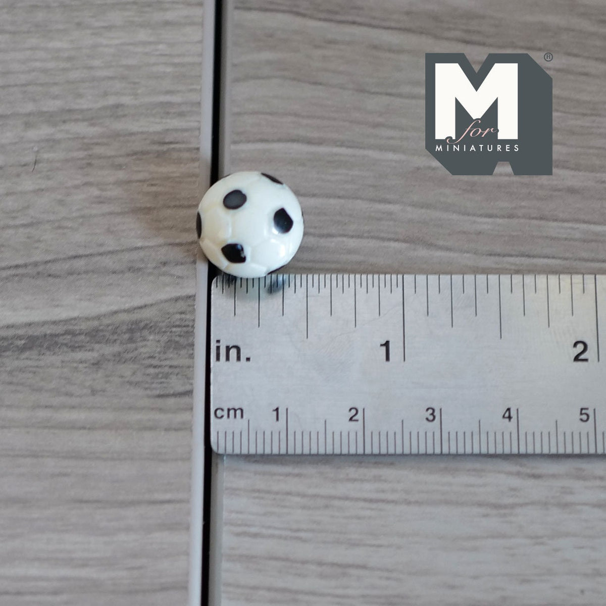 1:12 Scale Miniature Soccer Ball, Kid Size, 9/16 inch dia., DIY Dollhouse Supply