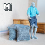 Dollhouse Supplies Cushions Miniature Sofa Pillows Set of 2 (gray) - C027