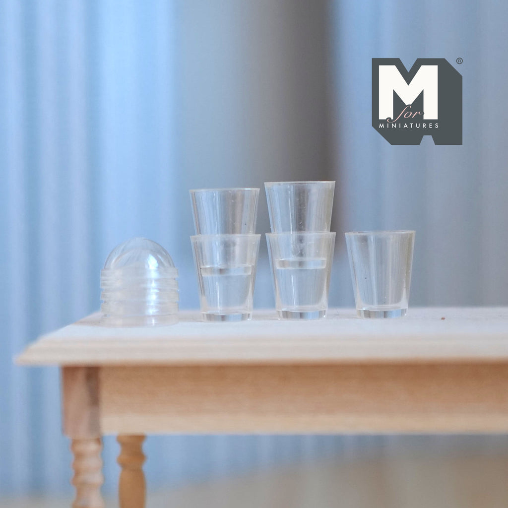 1:12 Scale Miniature Cups and Lids Set of 5 (plastic) - D026