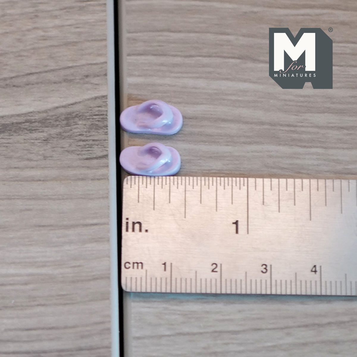 1:12 Scale Miniature Children's Shoes, 1 Pair, 1/2 inch long, DIY Dollhouse Supply (purple)