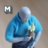 Doll Miniature Soft Ice Cream Cone Sliced Kiwi (non-edible) - H021