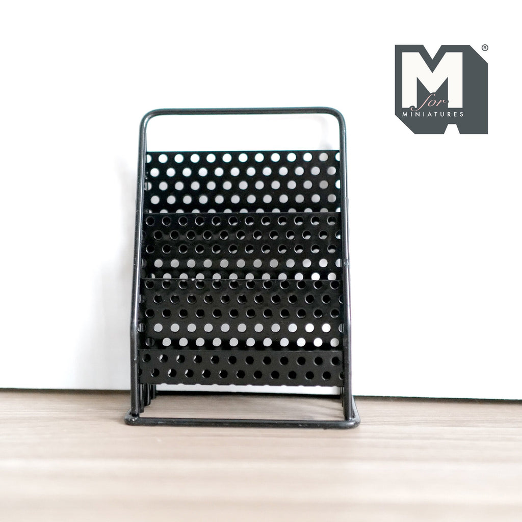 1:12 Scale Miniature Metal Newspaper Stand with Magazines and Books, 4-7/16 inch tall, DIY Dollhouse Supply (black)