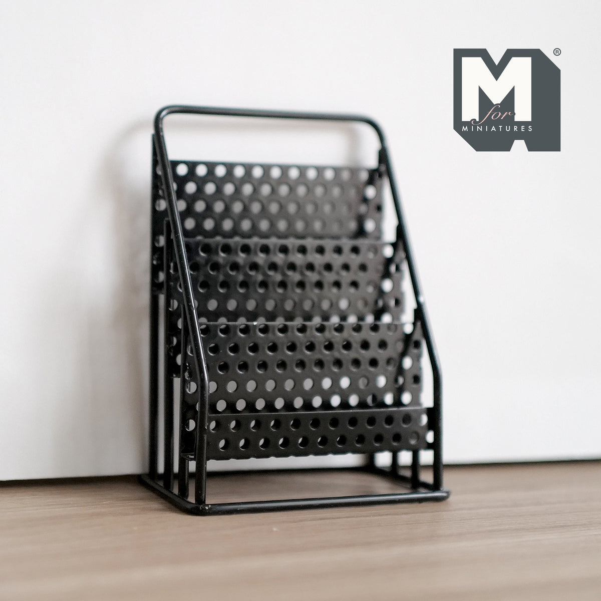 1:12 Scale Miniature Metal Newspaper Stand with Magazines and Books, 4-7/16 inch tall, DIY Dollhouse Supply (black)