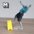 1:12 Scale Miniature Wet Floor Sign with Water Puddle, Set of 2, 2 inch tall, DIY Dollhouse Supply (yellow)
