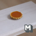Miniature orange pie with Metal Plate 1:12 Scale Dollhouse Food 13/16"(Dia.) (clay) - E018