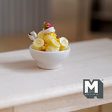 Dollhouse Supplies miniature Vanilla Ice-cream with banana - H021