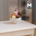 Dollhouse miniature Chocolate Ice-cream with spoon - H021
