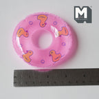 Miniature Round Pool Float 1:12 Scale Dollhouse Swimming Pool Tube Inflated Pool Raft 3-3/8 inch dia. (pink) - J026