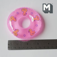 Miniature Round Pool Float 1:12 Scale Dollhouse Swimming Pool Tube Inflated Pool Raft 3-3/8 inch dia. (pink) - H037