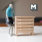Dollhouse Supplies unpainted 4-drawer chest 1:12 Scale miniature furniture unfinished drawer chest wood dresser 3-3/8 inch tall - H012