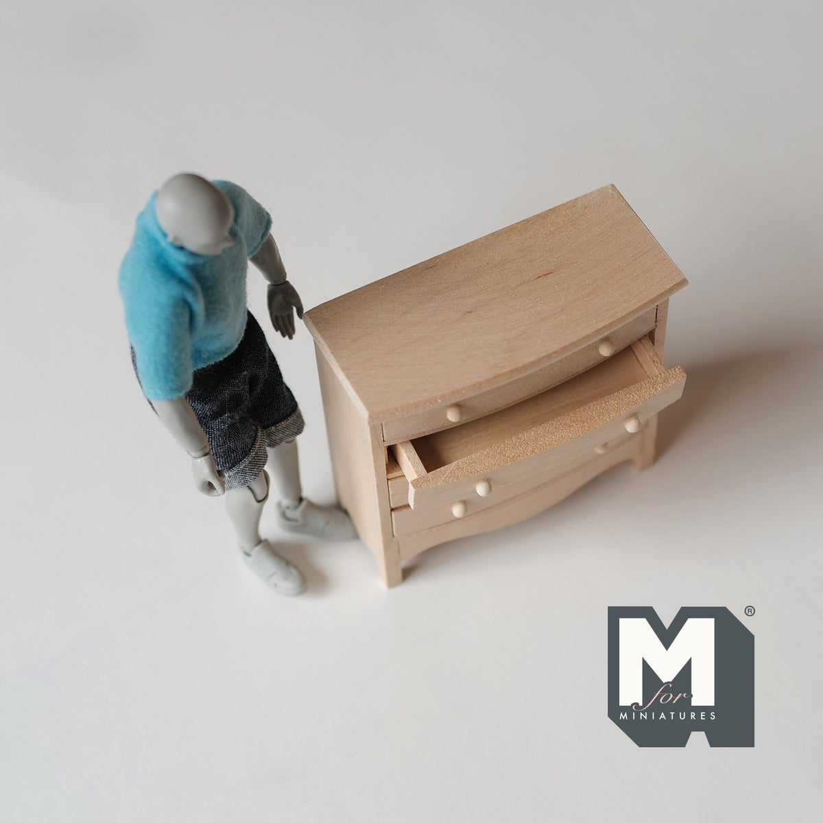 Dollhouse Supplies unpainted 4-drawer chest 1:12 Scale miniature furniture unfinished drawer chest wood dresser 3-3/8 inch tall - H012