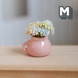Dollhouse Supplies miniature flowers in vase dollhouse living room decoration 1 12th scale miniature (Blue) - H038