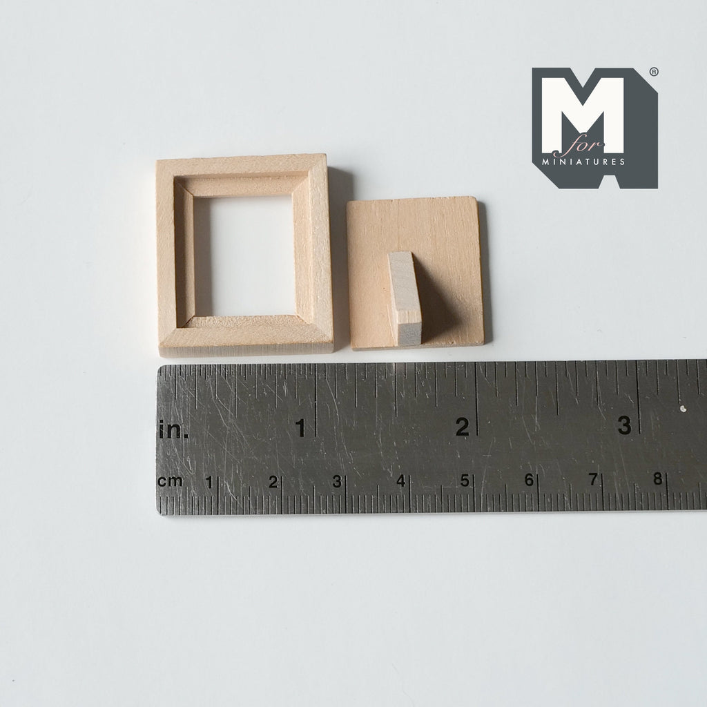 1:12 Scale Miniature Photo Frame Kit with Glazing and Backing, Unpainted, Self Assemble, Rectangular Picture Frame, 1-1/4 inch tall (small)