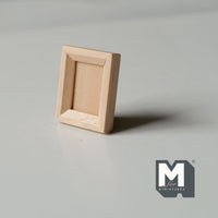 Miniature unpainted plain wood photo frame 1:12 scale dollhouse rectangular picture frame 1-1/4 inch tall (small) - F042