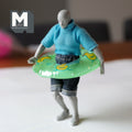 Miniature Round Pool Float 1:12 Scale Dollhouse Swimming Pool Tube Inflated Pool Raft 3-3/8 inch dia. (green) - J026
