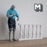 Dollhouse Supplies European Style Handrail Miniature House Patio Handrail Panel 4-3/4 inch long  - I042