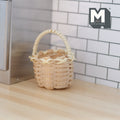 1:12 Scale Miniature Woven Rope Basket with Handle, 1-9/16 inch tall, DIY Dollhouse Supply