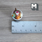 Dollhouse miniature Chocolate Ice-cream with spoon - H021
